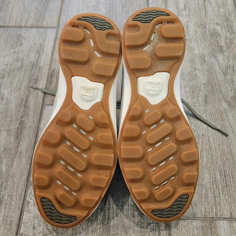 Sorel Kinetic Breakthru Day Lace Sneakers Womens 8 Peach Sage Mid Top Trainers